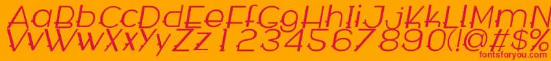 フォントWabecoItalic – オレンジの背景に赤い文字