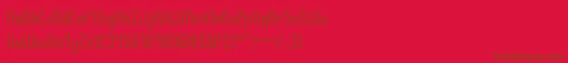 Obstacll-Schriftart – Braune Schriften auf rotem Hintergrund