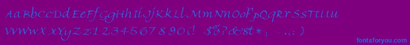 フォントVeneziaLight – 紫色の背景に青い文字