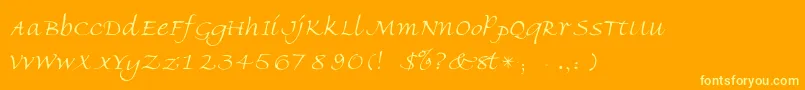 VeneziaLight Font – Yellow Fonts on Orange Background