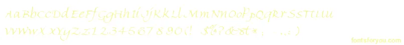 VeneziaLight-Schriftart – Gelbe Schriften auf weißem Hintergrund