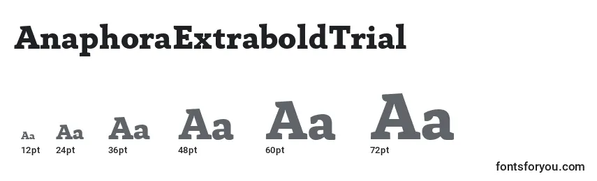 Размеры шрифта AnaphoraExtraboldTrial