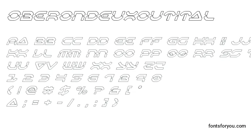 Czcionka Oberondeuxoutital – alfabet, cyfry, specjalne znaki