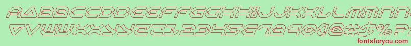 フォントOberondeuxoutital – 赤い文字の緑の背景