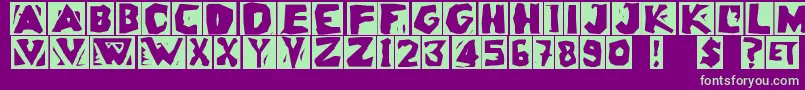 Шрифт Linoleuminvers – зелёные шрифты на фиолетовом фоне