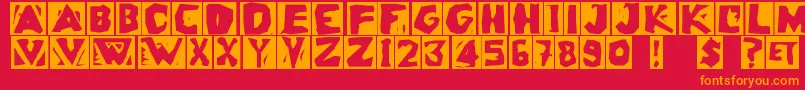 Linoleuminvers Font – Orange Fonts on Red Background