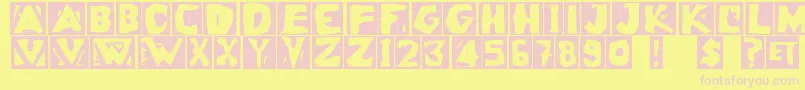 Linoleuminvers Font – Pink Fonts on Yellow Background