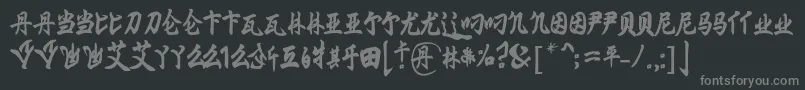 フォントMingImperial – 黒い背景に灰色の文字