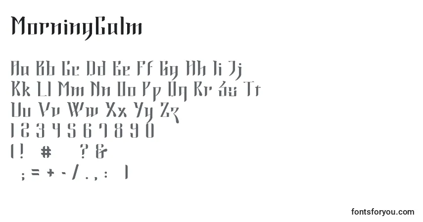 Шрифт MorningCalm – алфавит, цифры, специальные символы