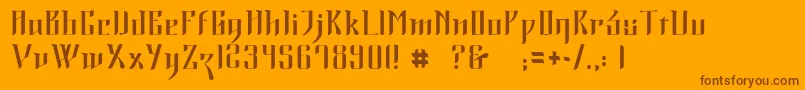 MorningCalm Font – Brown Fonts on Orange Background