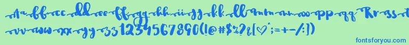 Justinroad Font – Blue Fonts on Green Background