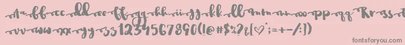 Justinroad-Schriftart – Graue Schriften auf rosa Hintergrund