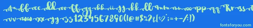 Justinroad Font – Green Fonts on Blue Background