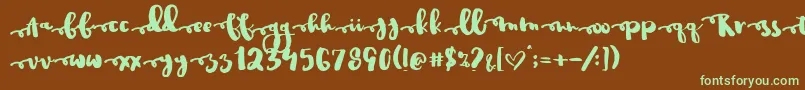 Justinroad Font – Green Fonts on Brown Background