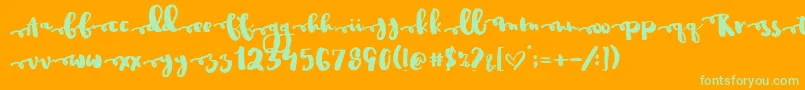 Justinroad Font – Green Fonts on Orange Background