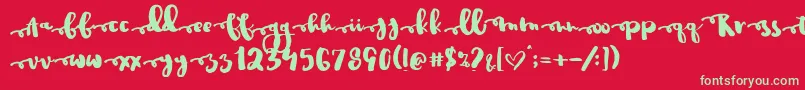 Justinroad Font – Green Fonts on Red Background