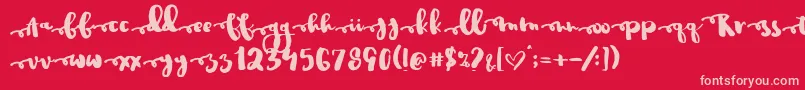 Justinroad Font – Pink Fonts on Red Background