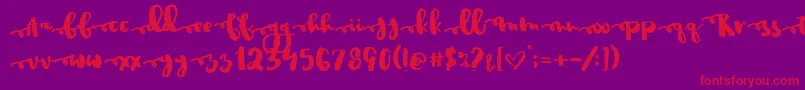 Justinroad Font – Red Fonts on Purple Background