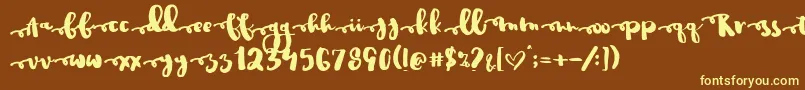 Justinroad Font – Yellow Fonts on Brown Background