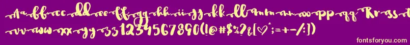 Justinroad Font – Yellow Fonts on Purple Background