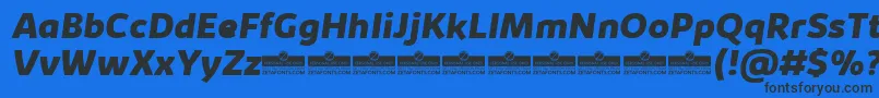 KabrioExtraboldItalicTrial Font – Black Fonts on Blue Background