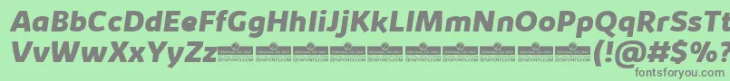 KabrioExtraboldItalicTrial Font – Gray Fonts on Green Background