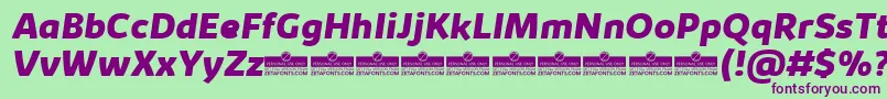 KabrioExtraboldItalicTrial Font – Purple Fonts on Green Background