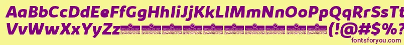 KabrioExtraboldItalicTrial Font – Purple Fonts on Yellow Background