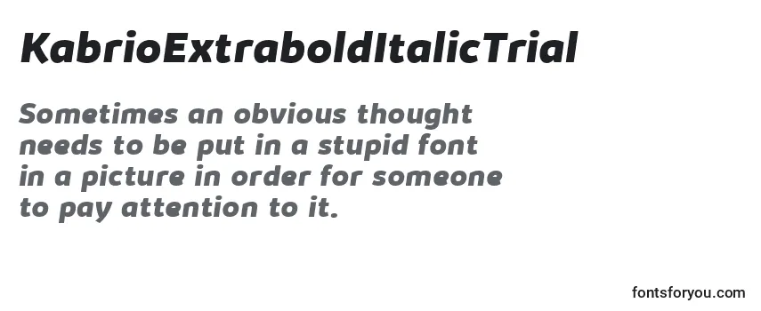 KabrioExtraboldItalicTrial Font