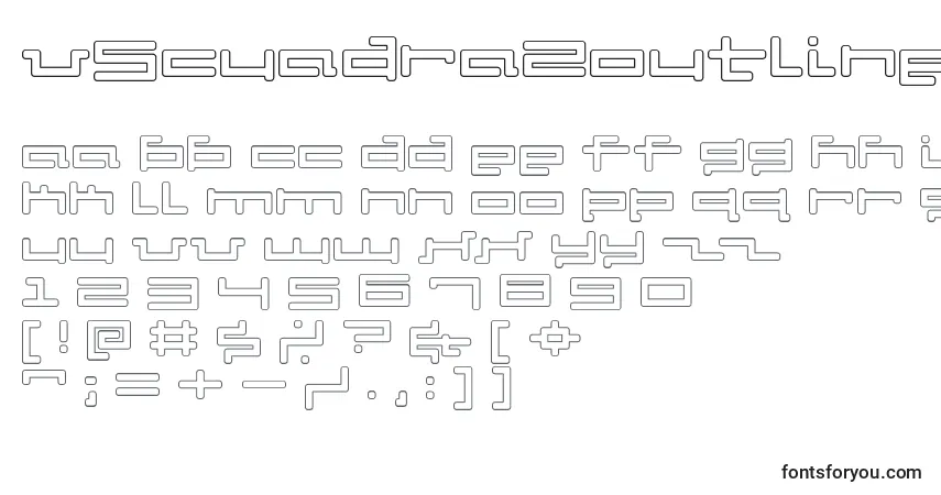Schriftart V5Cuadra2Outline – Alphabet, Zahlen, spezielle Symbole