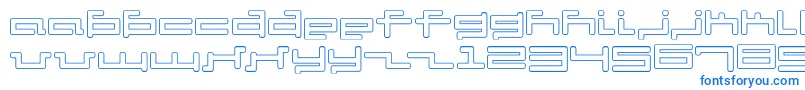 V5Cuadra2Outline-fontti – siniset fontit valkoisella taustalla