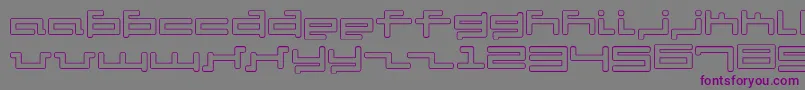 フォントV5Cuadra2Outline – 紫色のフォント、灰色の背景