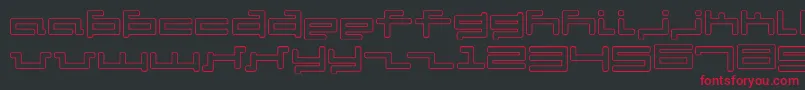 Шрифт V5Cuadra2Outline – красные шрифты на чёрном фоне