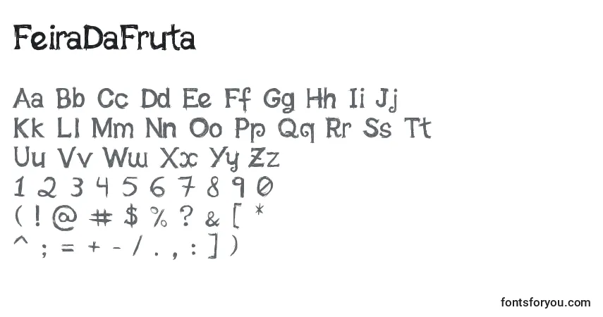A fonte FeiraDaFruta – alfabeto, números, caracteres especiais