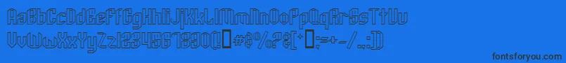 ArcheryBlackOutline Font – Black Fonts on Blue Background