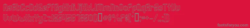 ArcheryBlackOutline-Schriftart – Graue Schriften auf rotem Hintergrund