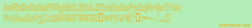 ArcheryBlackOutline Font – Orange Fonts on Green Background