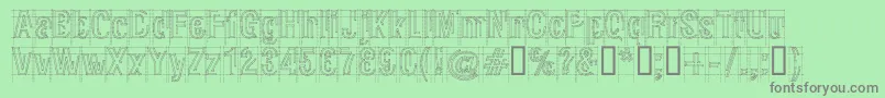 フォントRawMacro – 緑の背景に灰色の文字