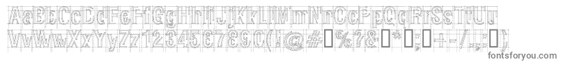 RawMacro-fontti – harmaat kirjasimet valkoisella taustalla