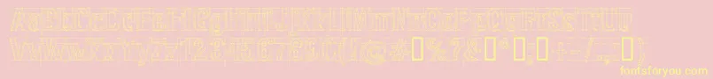 RawMacro-Schriftart – Gelbe Schriften auf rosa Hintergrund