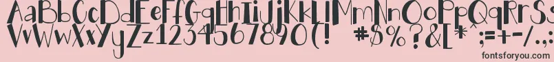 フォントDjbHollyJollyBgolly – ピンクの背景に黒い文字