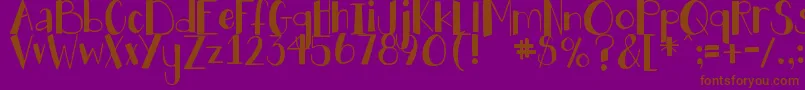 Fonte DjbHollyJollyBgolly – fontes marrons em um fundo roxo
