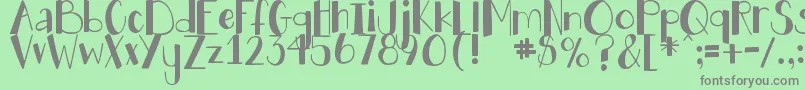 DjbHollyJollyBgolly Font – Gray Fonts on Green Background