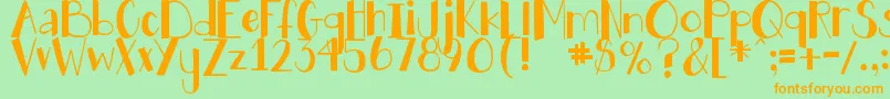 Czcionka DjbHollyJollyBgolly – pomarańczowe czcionki na zielonym tle