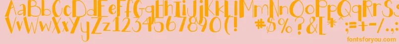 Fonte DjbHollyJollyBgolly – fontes laranjas em um fundo rosa