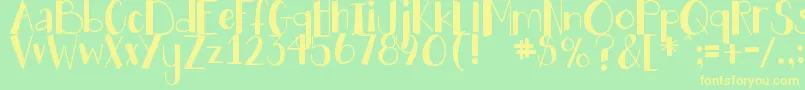 DjbHollyJollyBgolly Font – Yellow Fonts on Green Background