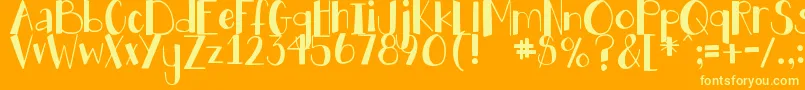 DjbHollyJollyBgolly Font – Yellow Fonts on Orange Background