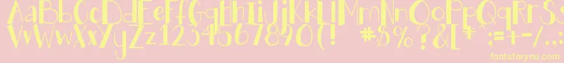DjbHollyJollyBgolly-Schriftart – Gelbe Schriften auf rosa Hintergrund