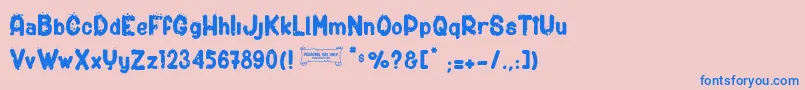 ShotgunС† Font – Blue Fonts on Pink Background