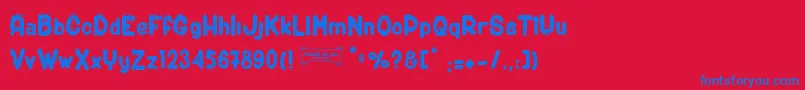 ShotgunС† Font – Blue Fonts on Red Background